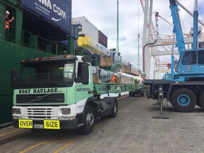  - Volvo 65 masts leave Southern Spars via Port of Tauranga bound for UK - March 1, 2017 © TNL Pindar