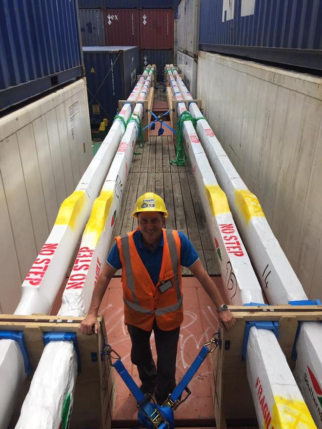  - Volvo 65 masts leave Southern Spars via Port of Tauranga bound for UK - March 1, 2017 © TNL Pindar