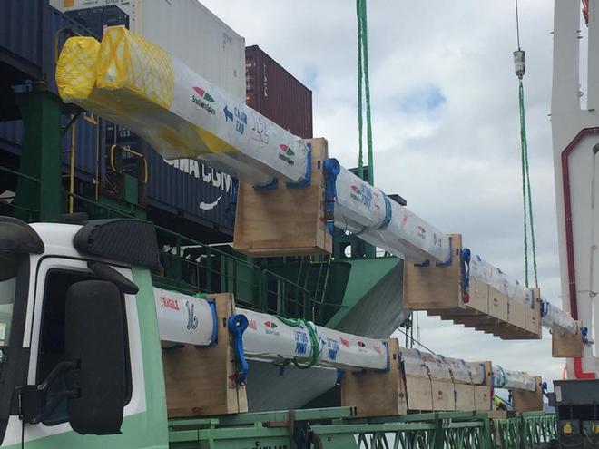 - Volvo 65 masts leave Southern Spars via Port of Tauranga bound for UK - March 1, 2017 © TNL Pindar