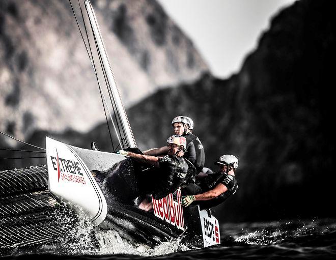 Act 1, Extreme Sailing Series Muscat – Day 1  – Roman Hagara's Red Bull Sailing Team in action on the opening day - Extreme Sailing Series © Lloyd Images http://lloydimagesgallery.photoshelter.com/