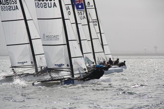 By the end of the training weekend, the youth were starting like pros - Kurnell Catamaran Club Youth Regatta © Leanne Gould