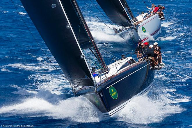 Earlybird, Model: Swan 50, Sail n: GER 5005, Owner: Hendrik Brandis / <br />
Cuordileone, Model: Swan 50, Sail n: ITA5003, Owner: Nautor AB - Rolex Swan Cup Caribbean 2017 ©  Nautor's Swan / Studio Borlenghi