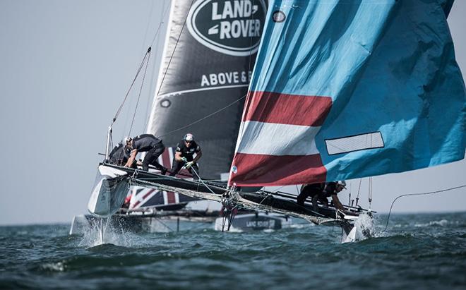 Opening Act of the Extreme Sailing Series™ in a Day 2 of intense action in Muscat © Lloyd Images