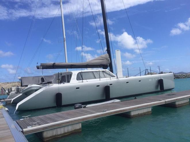 Jason Carroll's Gunboat 62, Elvis docked at the new Nanny Cay Outer Marina  © BVI Spring Regatta