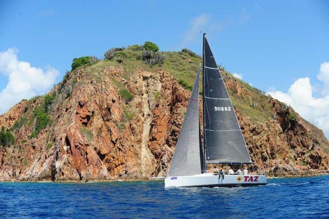 From Antigua, Bernie Evan Wong's RP37, TAZ © Todd VanSickle / BVI Spring Regatta http://www.bvispringregatta.org