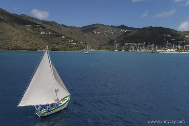 Enjoying racing the Tortola sloop, Youth Instructor, Governor John S Duncan OBE and Head of Banking, VP Bank (BV), Sjoerd Kosted  - 46th BVI Spring Regatta & Sailing Festival © Nannycay.com