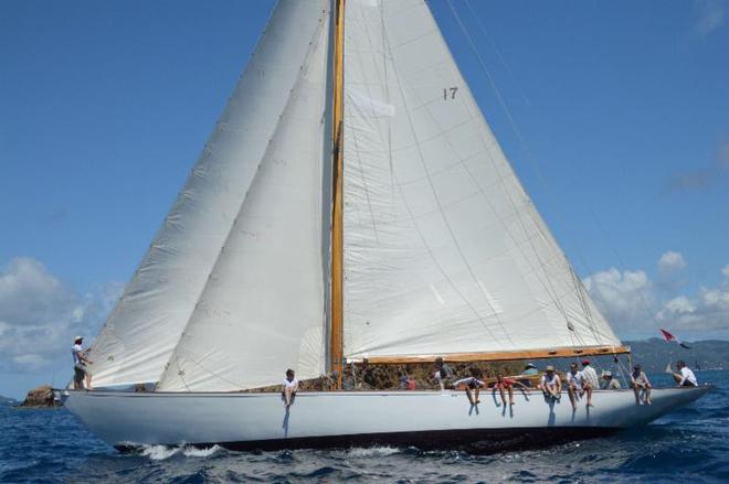 The oldest boat in the BVI Sailing Festival, Matt Barker's The Blue Peter  © Todd VanSickle / BVI Spring Regatta http://www.bvispringregatta.org