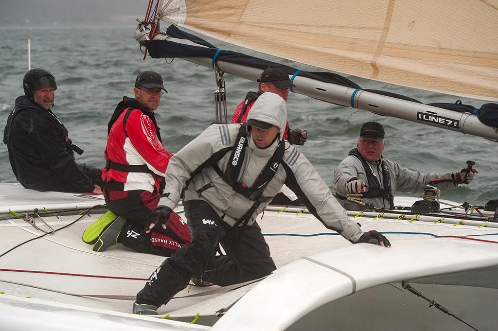 On board trimaran St laurence, day 2 - Port Nicholson Line 7 Regatta 2017 © Chris Coad