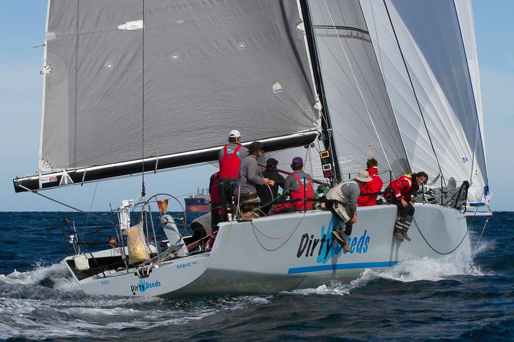 Alan Stein's Dirty Deeds clung doggedly to Indian to finish second overall and should win the IRC trophy unless requests for redress influence the result. - West Coaster Ocean Race © Bernie Kaaks