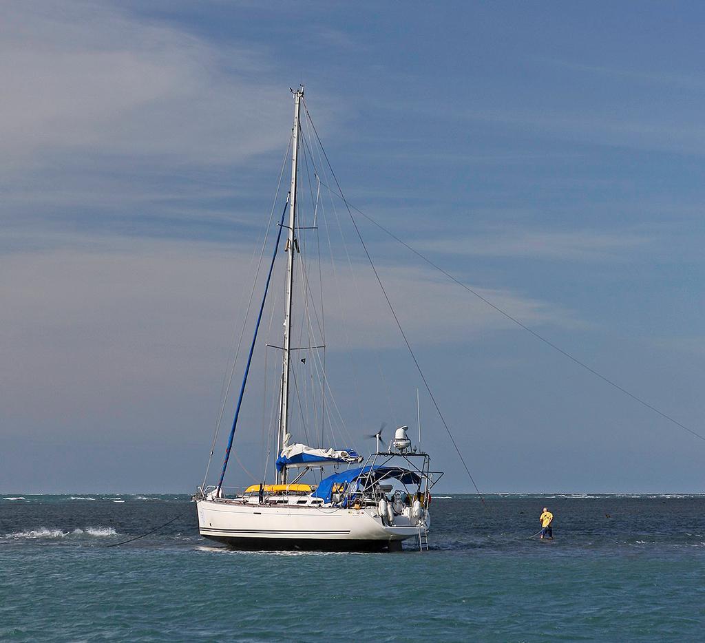 Laying multiple anchors to try and help Froia II battle the elements. © Pantaenius Australia http://www.pantaenius.com.au