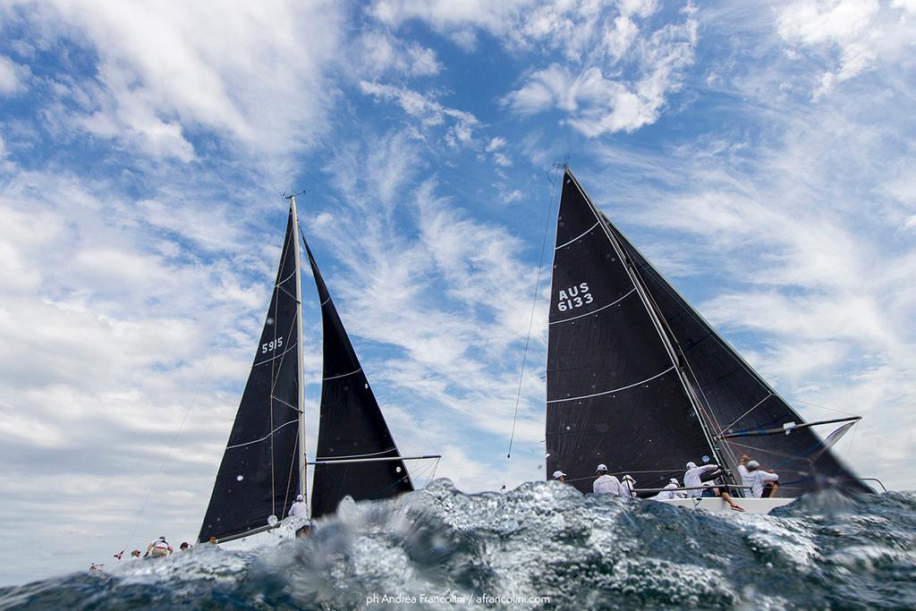 Poles up and ready for the hoist. Nice angle... 2017 Australian Yachting Championship - Day 3 © Andrea Francolini