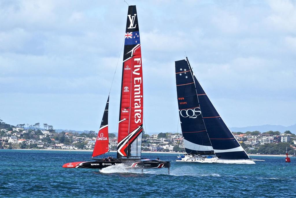  - Emirates Team NZ and CQS - Waitemata Harbour - March 22, 2017 © Richard Gladwell www.photosport.co.nz