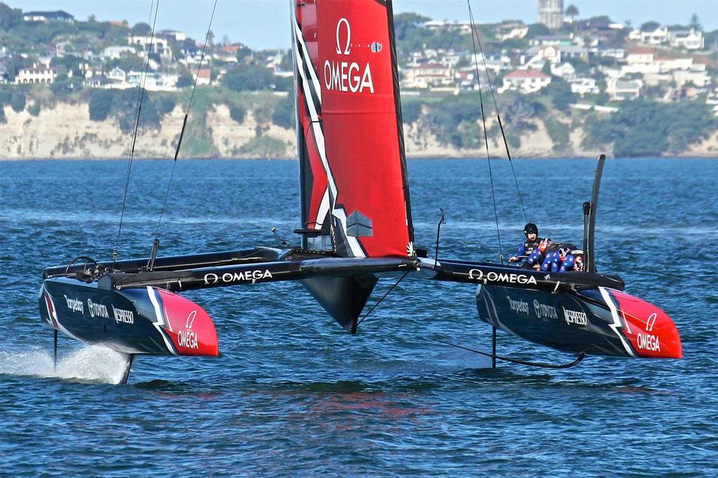 Emirates Team New Zealand AC50 on the Waitemata.  March 23, 2017 - 