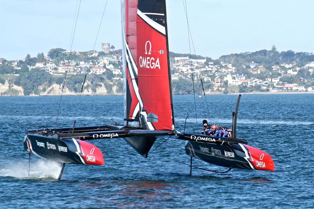 Emirates Team New Zealand AC50 on the Waitemata.  March 23, 2017 photo copyright Richard Gladwell www.photosport.co.nz taken at  and featuring the  class