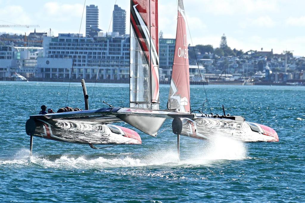 Emirates Team New Zealand AC50 on the Waitemata.  March 23, 2017 © Richard Gladwell www.photosport.co.nz