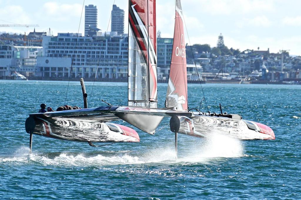 Emirates Team New Zealand AC50 on the Waitemata.  March 23, 2017 © Richard Gladwell www.photosport.co.nz