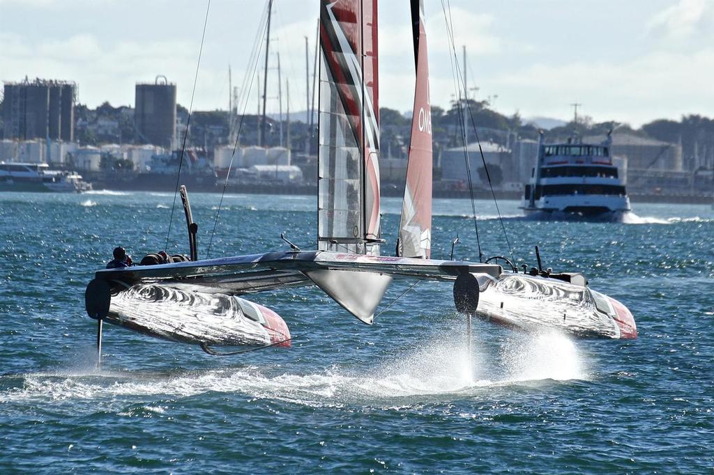 Emirates Team New Zealand AC50 on the Waitemata.  March 23, 2017 © Richard Gladwell www.photosport.co.nz