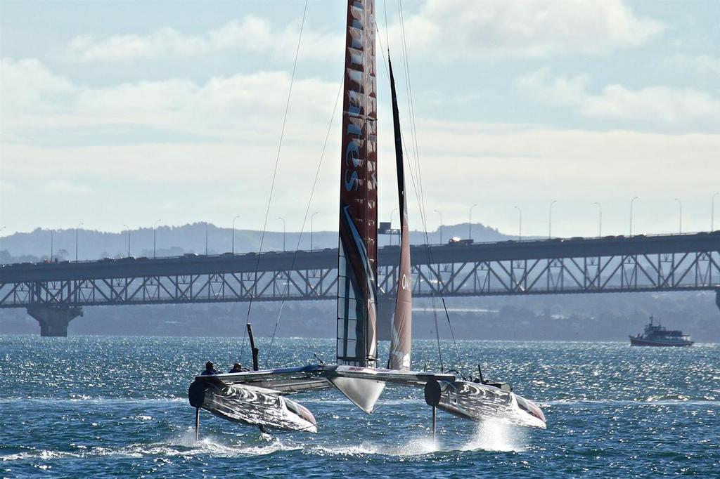 Emirates Team New Zealand AC50 on the Waitemata.  March 23, 2017 © Richard Gladwell www.photosport.co.nz