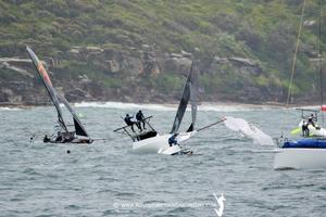 JJ Giltinan 18ft Skiff Championship photo copyright Nic Douglass / www.AdventuresofaSailorGirl.com taken at  and featuring the  class