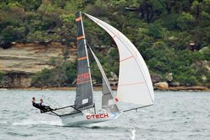 JJ Giltinan 18ft Skiff Championship photo copyright Nic Douglass / www.AdventuresofaSailorGirl.com taken at  and featuring the  class