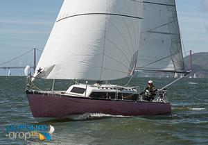 Steve Buckingham's Black Soo Starbuck Looking pretty in pink.... At least on port side - Single-handed Sailing Society Corinthian Race photo copyright Erik Simonson www.pressure-drop.us http://www.pressure-drop.us taken at  and featuring the  class