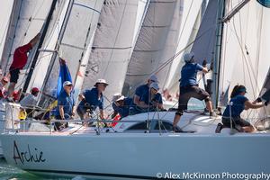 Close racing in Division Two as Archie round the clearance mark. - Club Marine Series photo copyright  Alex McKinnon Photography http://www.alexmckinnonphotography.com taken at  and featuring the  class
