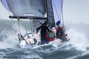 Easy Tiger III going for the kill - 2017 Sydney Harbour Regatta photo copyright  Andrea Francolini / MHYC http://www.afrancolini.com/ taken at  and featuring the  class