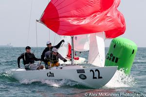Thank you sponsors! Land Rat from the Brisbane Fleet are superb travellers - John Warlow, Curtis Skinner and Mick Patrick using up more leave passes to go yachting - cheers team! - Brighton Land Rover 2017 Etchells VIC Championship photo copyright  Alex McKinnon Photography http://www.alexmckinnonphotography.com taken at  and featuring the  class