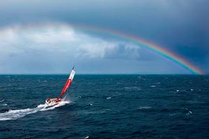 Dongfeng Race Team sailing between Glenan Island and Groix Island, South Brittany photo copyright Benoit Stichelbaut / Dongfeng Race Team taken at  and featuring the  class