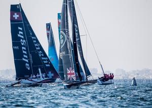 Land Rover BAR Academy scored a fourth on day three of racing - GC32 Championship photo copyright Jesus Renedo / GC32 Championship Oman taken at  and featuring the  class