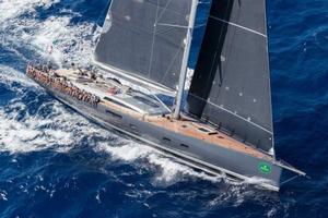 Longest yacht in the IRC fleet, the Judel Vrolijk 115 Super Maxi, Nikata - Rolex Fastnet Race photo copyright  Rolex / Carlo Borlenghi http://www.carloborlenghi.net taken at  and featuring the  class