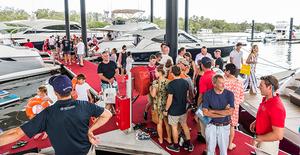 Thousands of boating enthusiasts walked the red carpet on the Riviera Marina, admiring the latest in luxury motor yacht design photo copyright Gold Coast Marine Expo www.gcmarineexpo.com.au taken at  and featuring the  class