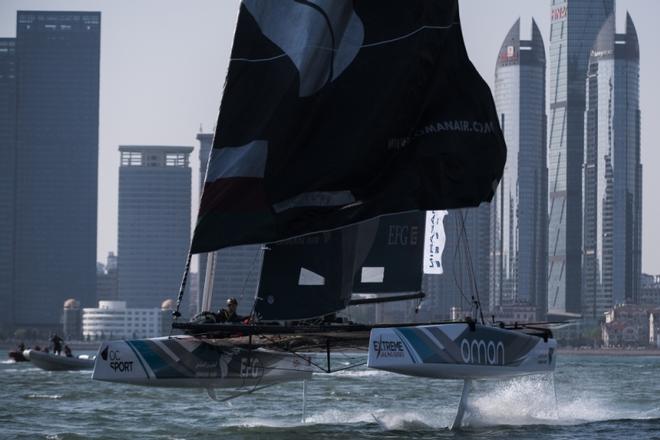 Oman Air Sailing Team races during Day 1 of Act 2 - Qingdao at the Extreme Sailing Series ©  Xaume Olleros / OC Sport