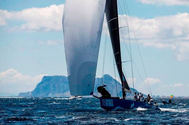 Bronenosec Sailing Team racing against the backdrop of the rock of Gibraltar - RC44 Championship Tour ©  Pedro Martinez / Martinez Studio / RC44