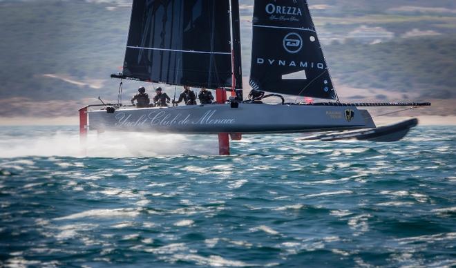 Malizia - Yacht Club Monaco at full pelt. - GC32 Racing Tour - Owner-Driver Championship © Jesus Renedo / GC32 Racing Tour