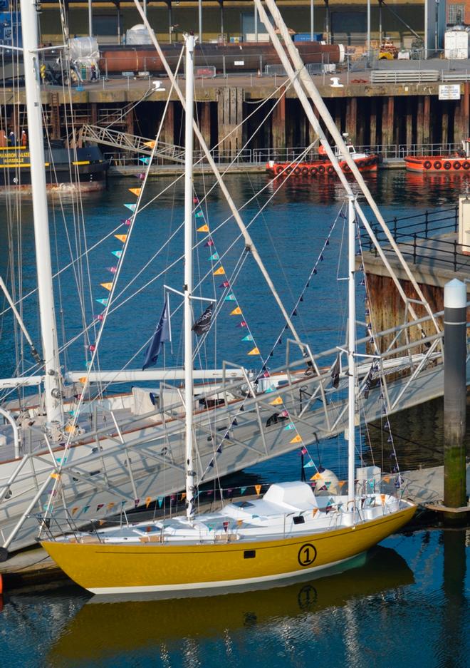 Goldstar dressed overall for the occasion © Golden Globe Race