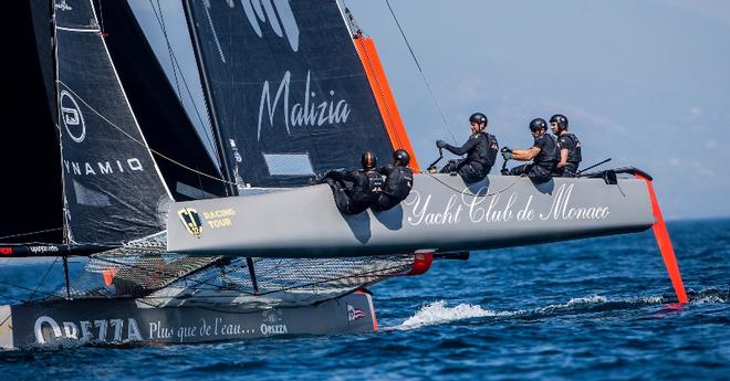 Pierre Casiraghi at the helm of Malizia - Yacht Club de Monaco. - GC32 Racing Tour - Owner-Driver Championship © Jesus Renedo / GC32 Racing Tour