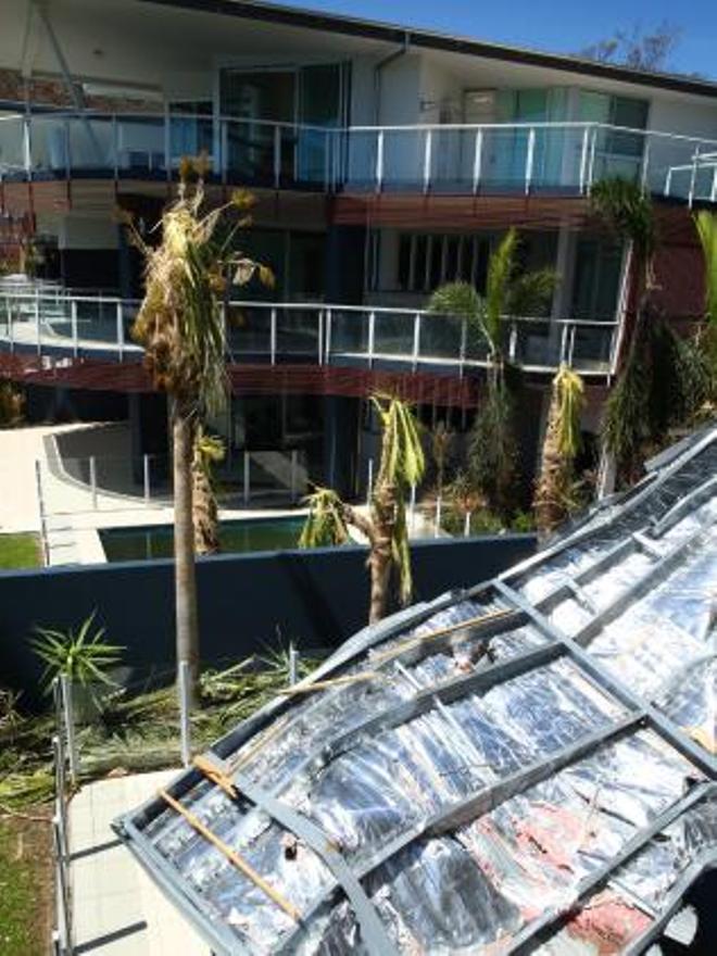 Damage at the $1200-a-night Pavillions Apartments on Hamilton Island © Liam Kidston