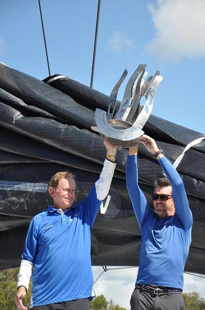 Peter Harburg and Mark Bradford receive the Citizens of Gladstone trophy - Brisbane to Gladstone Yacht Race © Shoebox Images