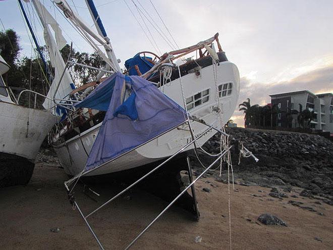 Once stood proud over the poop deck, now just a mess. ©  SW