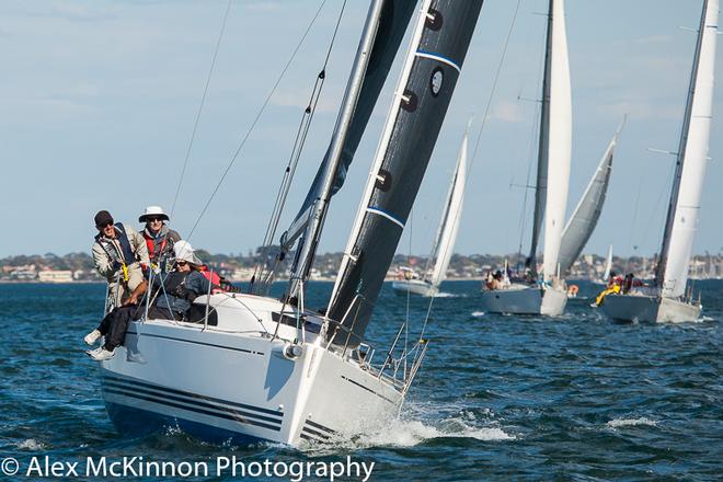 Koos Theron from RBYC skippering Xenia. Enjoying the day's racing and they were first overall and 2nd in Blue Division - Club Marine Series ©  Alex McKinnon Photography http://www.alexmckinnonphotography.com