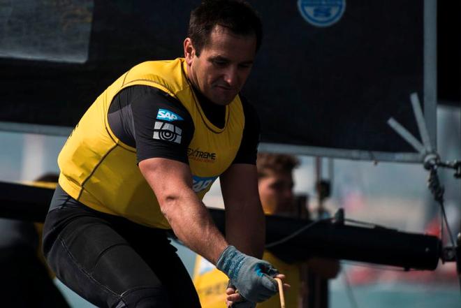 Act 2, Extreme Sailing Series Qingdao - Day 1 - SAP Extreme Sailing Team's Pierluigi de Felice in action ©  Xaume Olleros / OC Sport