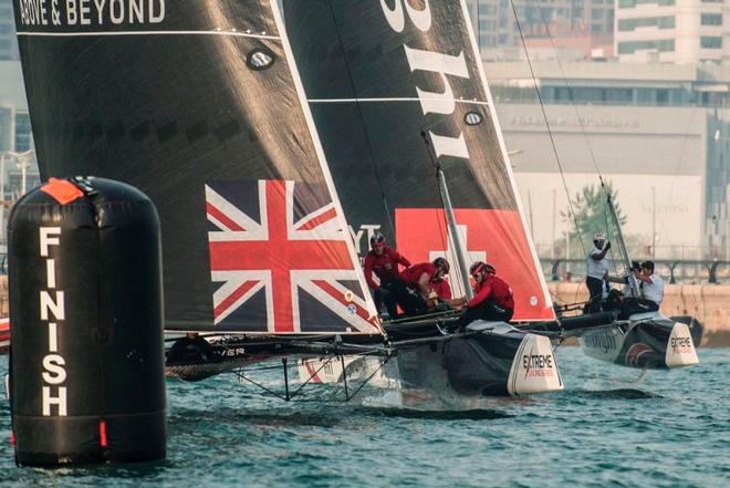 Act 2, Extreme Sailing Series Qingdao – Day 3 – The young guns on Land Rover BAR Academy were the team of the day as they took two race wins and three seconds ©  Xaume Olleros / OC Sport