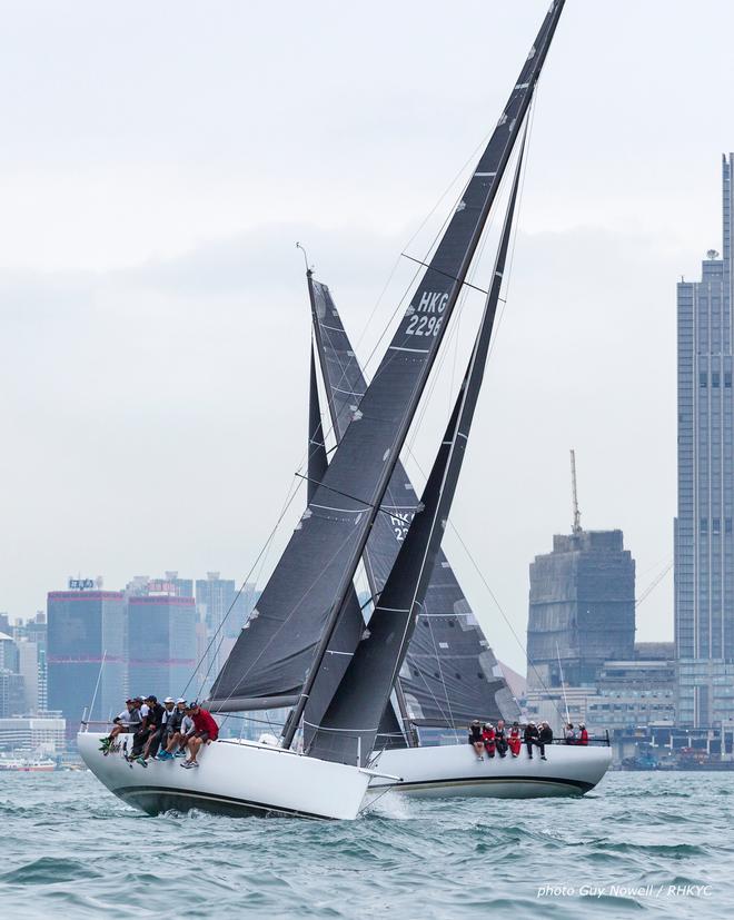 Black Baza crosses Ambush. RHKYC San Fernando Race 2017.  ©  RHKYC/Guy Nowell http://www.guynowell.com/