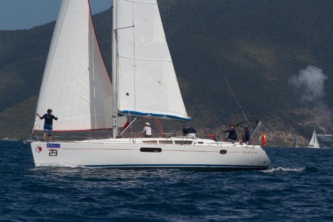 Bob Beltrano's Team Naia win CSA Bareboat 2 on the Sunsail 44i Pinel © BVISR / www.ingridabery.com