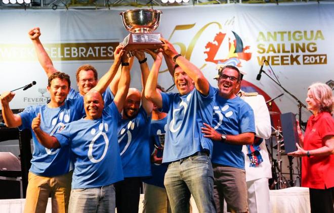 Sergio Sagramoso's Puerto Rican Melges 32, Lazy Dog lift the Lord Nelson Trophy - Antigua Sailing Week © Paul Wyeth / www.pwpictures.com http://www.pwpictures.com