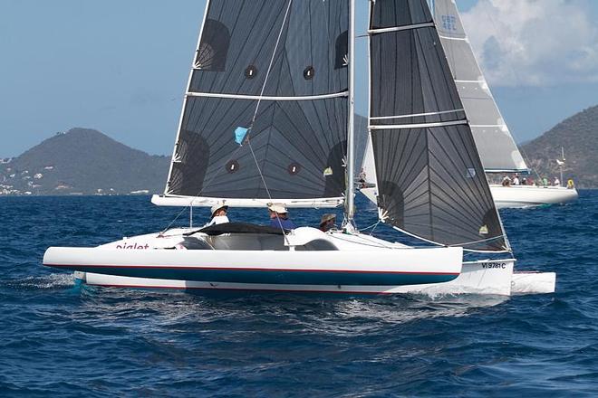 Piglet, Joe San Martin's 23ft Newick Trimaran, Piglet won all races to top CSA Multihull division in the BVI Spring Regatta  © BVISR / www.ingridabery.com