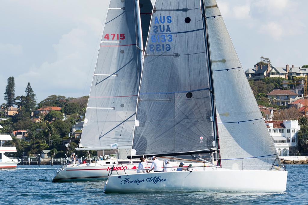 Lisa Wilkinson on board Farr 30 Foreign Affair in the Non-Spinnaker Division 1 leading Vivienne MacMahon on the Jarkan 12.5, Marloo. © David Brogan www.sailpix.com.au