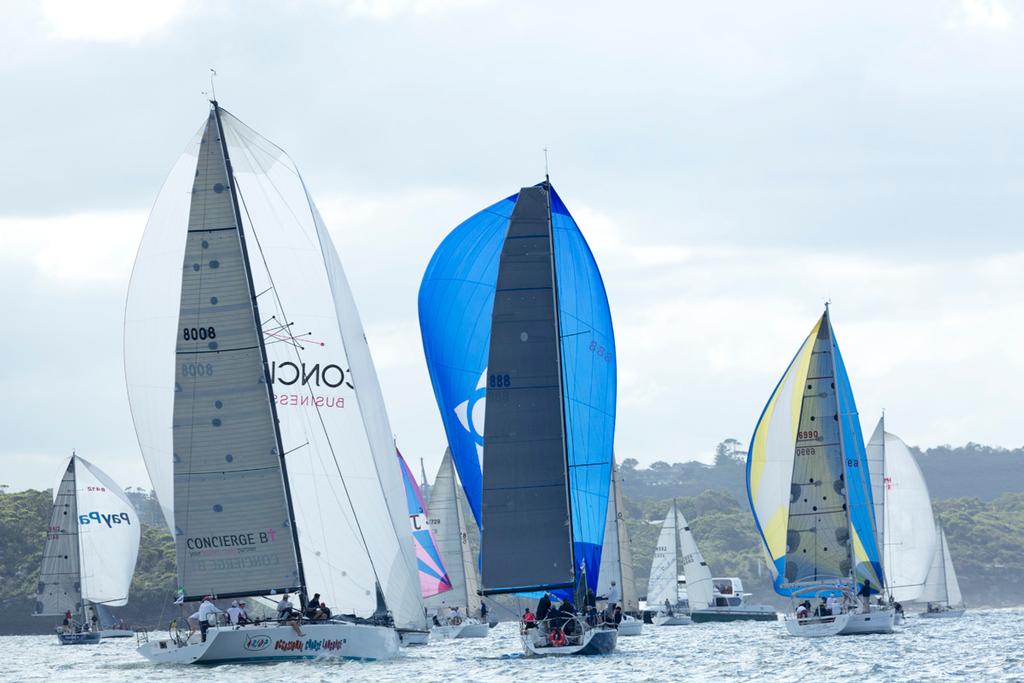 Division A2 winner Warwick Sherman with Occasional Coarse Language 2 amongst the fleet in Race 1 of the Land Rover Winter Series © David Brogan www.sailpix.com.au