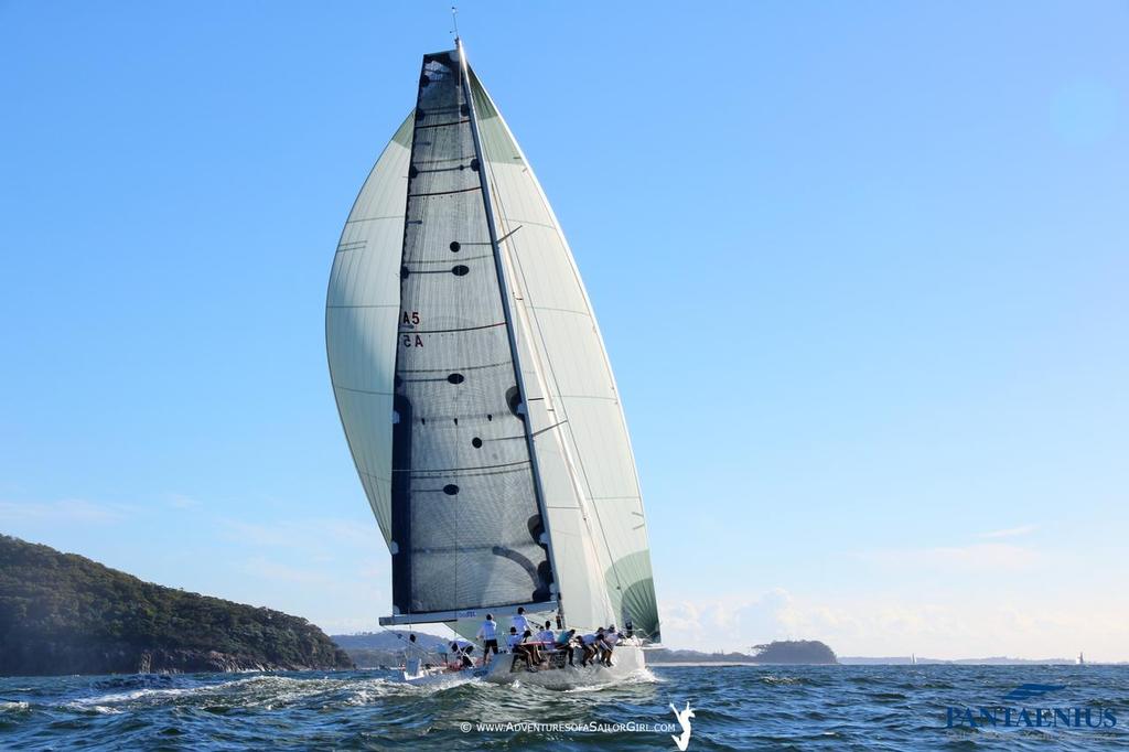 Returning bay into the Bay with IRCDiv1, Yeah Baby. - Sail Port Stephens photo copyright Nic Douglass / www.AdventuresofaSailorGirl.com taken at  and featuring the  class